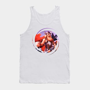 bearded viking with logo face and horns on his head Tank Top